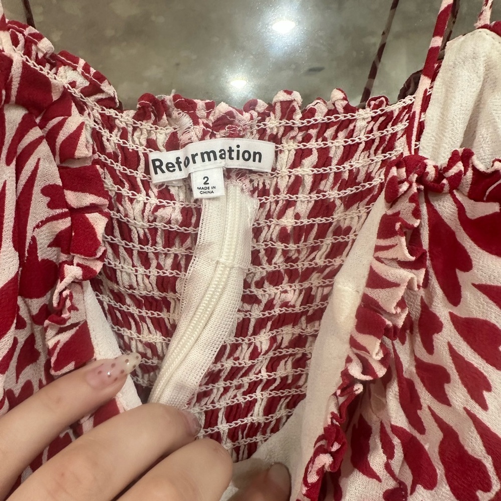 Reformation Red And White Patterned Camisole - image 4